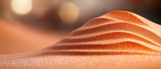 Canvas Print -  A tight shot of a sand dune with indistinct structures of two buildings in the hazy background