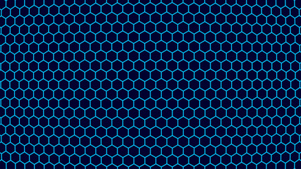 Fototapete - Hexagonal Abstract Technology Background. Hexagons Pattern for Hi-Tech Communication Design. Hi-tech Cyber Hexagon Sci-Fi Game Banner Grid. Nano Shield Pattern. Vector Illustration