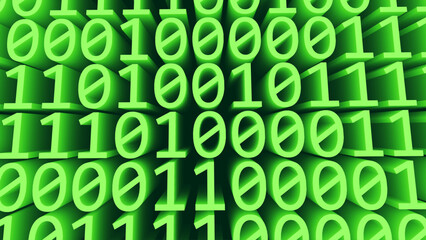 Leinwandbilder - Digital Binary Numbers 0 and 1 Code Background. Abstract Futuristic Binary Code. Technology or Computer Science Hacking Programming Concept Backdrop. Vector Illustration.