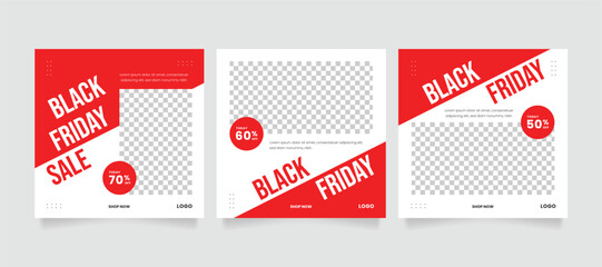 Wall Mural - black friday sale template or cyber monday sale template. promotional web banner for instagram socia