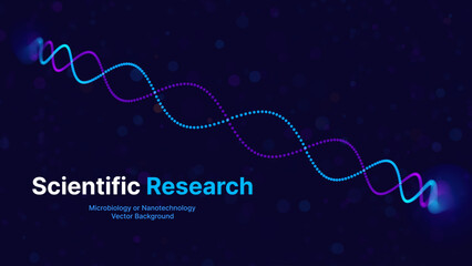 Leinwandbilder - Abstract DNA Molecule Colorful Neon Lights Helix Spiral Wave Background. Medical Science Concept, Genetic Biotechnology, Chemistry Biology, DNA Gene. Science Education Event BG. Vector Illustration.