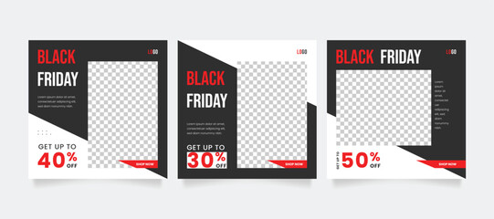 Wall Mural - black friday sale template or cyber monday sale template. promotional web banner for instagram socia
