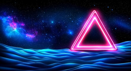 Wall Mural - colorful abstract space background, burning comet, flash, laser through stone