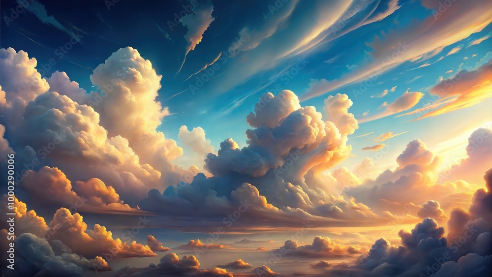 Viewa Inclouds Fluffy Clouds in the Skyline: Majestic Cloud Formations and Scenic Sky ...