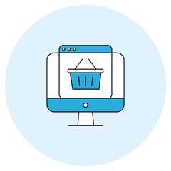 online shopping icon, e-commerce shopping platform, digital shopping experian, online purchase syste