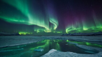 Wall Mural - the northern lights cast a captivating glow over the landscape and create a dreamlike atmosphere