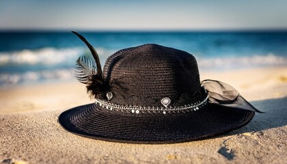 hat on the beach