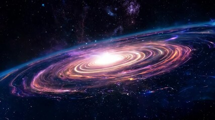 Wall Mural - spiral galaxy rotating showing stars forming