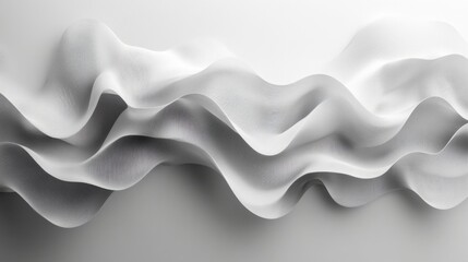 Canvas Print - Abstract White Wave Pattern