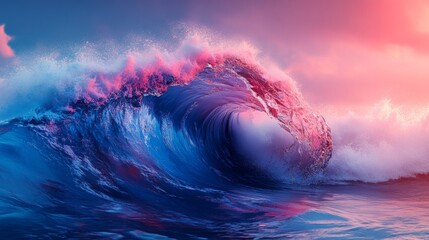 Poster - Dramatic Ocean Wave at Sunset