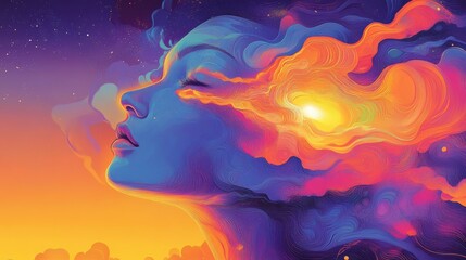 Wall Mural - Dreamy Cosmic Portrait
