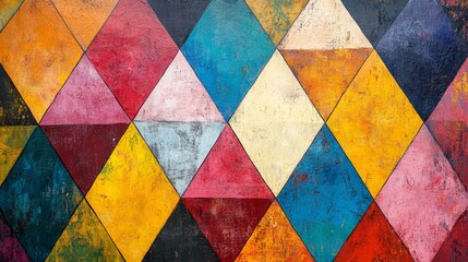 Canvas Print - Colorful Abstract Geometric Painting