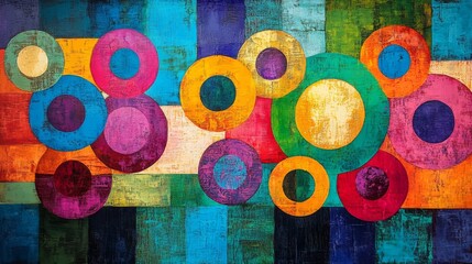 Sticker - Abstract Colorful Overlapping Circles