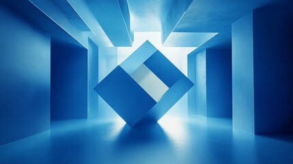 Wall Mural - Abstract Geometric Blue Structure