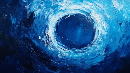 Poster - Abstract blue vortex painting