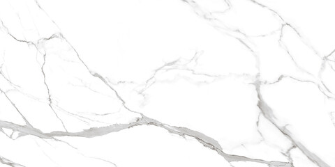 Wall Mural - White Statuario Marble with Grey Veins, Used for Interior Kitchen or Bathroom Design, Ceramic Digital Printed tile, Natural Pattern Texture Background, Polished Finish with Soft Surface.