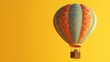 © Peter - A colorful hot air balloon with ornate patterns floating against a yellow background