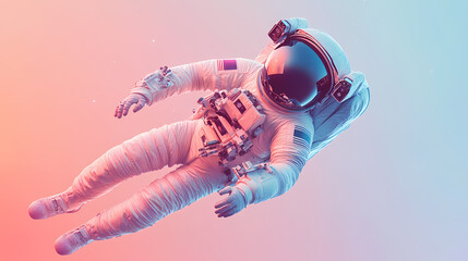 Poster - Full body astronaut. generative ai. Zero Gravity. Illustration