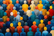 © Chebix - A painting of a crowd of people with different colored heads