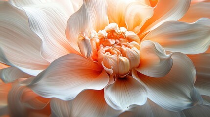 Canvas Print - Close-Up of Delicate Peach and White Flower Petals