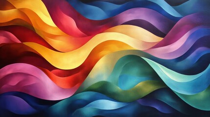 Wall Mural - Colorful Abstract Wave Art