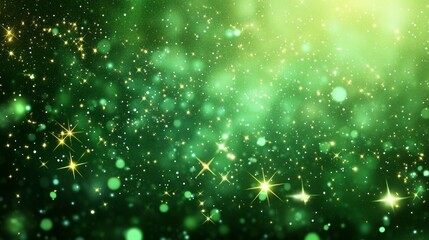 Wall Mural - Green Starry Cosmic Background