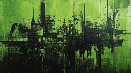 Wall Mural - Abstract Green Urban Landscape