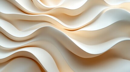 Sticker - Abstract Waves of Cream and Beige