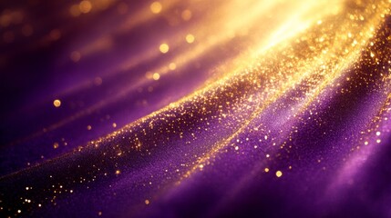 Wall Mural - Golden Sparkles on Purple Fabric