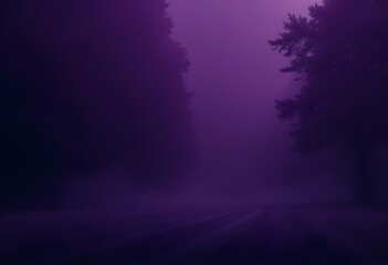 Poster - rich purple hue enveloping the road create with ai