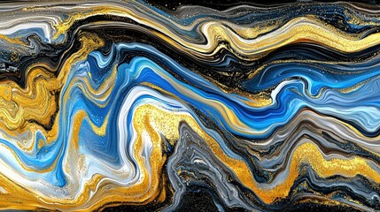 Wall Mural - Fluid Art Design in Luxurious Colors and Textures