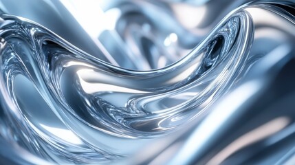 Wall Mural - Abstract Metallic Fluidity