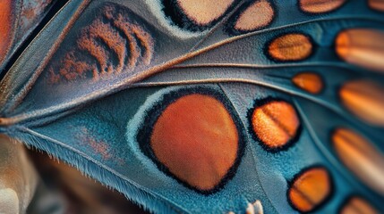 Wall Mural - Close-up Macro of a Butterfly's Wing Pattern and Texture