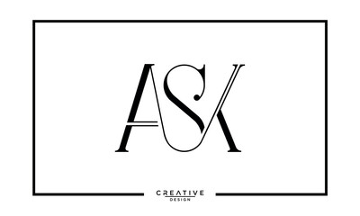 Wall Mural - ASK, Abstract  letters Logo Monogram