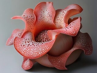 Wall Mural - Close Up of a Pink and White Flower with a Textured Surface