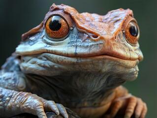 Wall Mural - Close-Up Portrait of a Frog with Striking Eyes