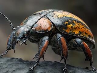 Wall Mural - Close-Up of a Striking Beetle with Vibrant Colors