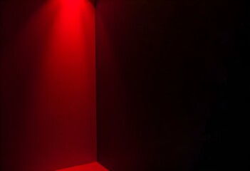 Poster - a red light on a black textured wall create with ai