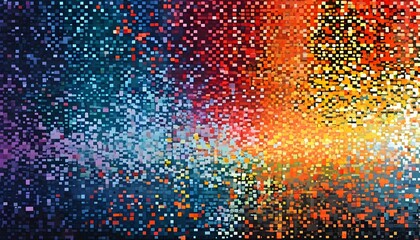 Wall Mural - Abstract Pixelated Dots and Squares Background in Evaporating Halftone Design