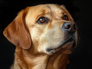 Sticker - Close Up Portrait of a Golden Labrador Retriever Dog