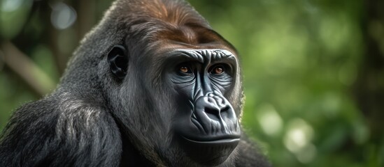 Close-Up Portrait of a Thoughtful Gorilla