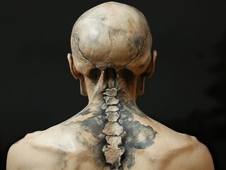 Wall Mural - Human Skeleton Sculpture: A Study in Anatomy and Form