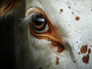close up of a cow's eye - detailed animal portrait