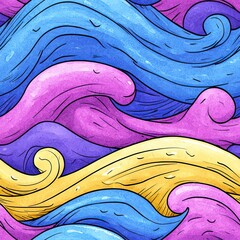 Abstract colorful wave pattern seamless background