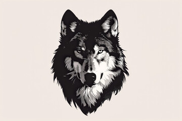  Wolf with a piercing stare is the main focus of the image. The wolf's eyes are the most prominent feature, drawing the viewer's attention. The image has a dark and moody atmosphere