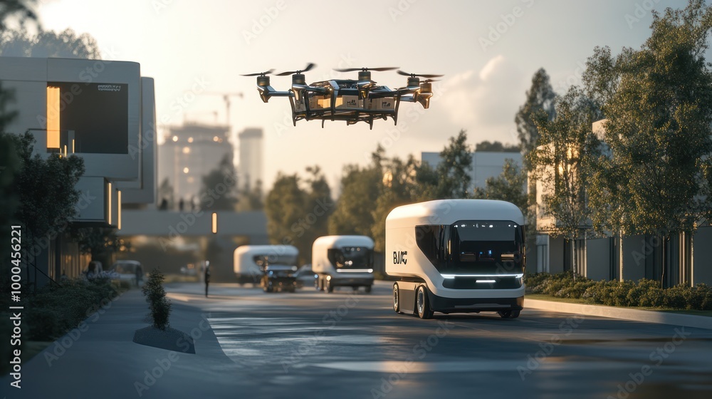 Automated delivery network in a smart city, where autonomous electric ...