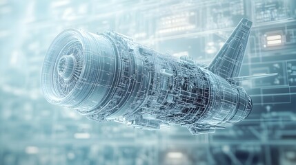 Wall Mural - detailed wallpaper images of a mechanical jet engine and components