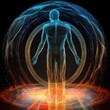 © Ruslan Batiuk - Electromagnetic aura: human field, energetic envelops the body, affecting physical and emotional well-being while interacting with external energies and contributing to holistic health.