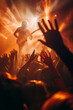 © David - Silhouette of hard rock guitarist performing with energy, crowd, and passion at a live concert