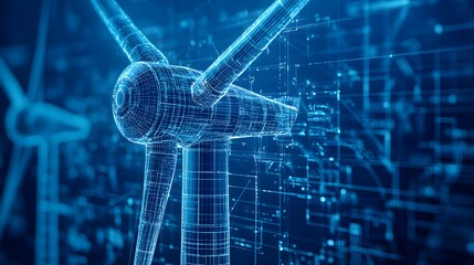 Wall Mural - pictures of detailed industrial wind turbines with modern designs and sleek structures